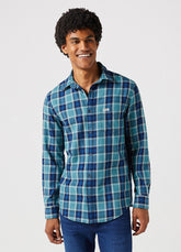 Koszula W Kratę Męska Wrangler LS 1 Pkt Shirt Hydro Indygo 112350492 W5A9017326